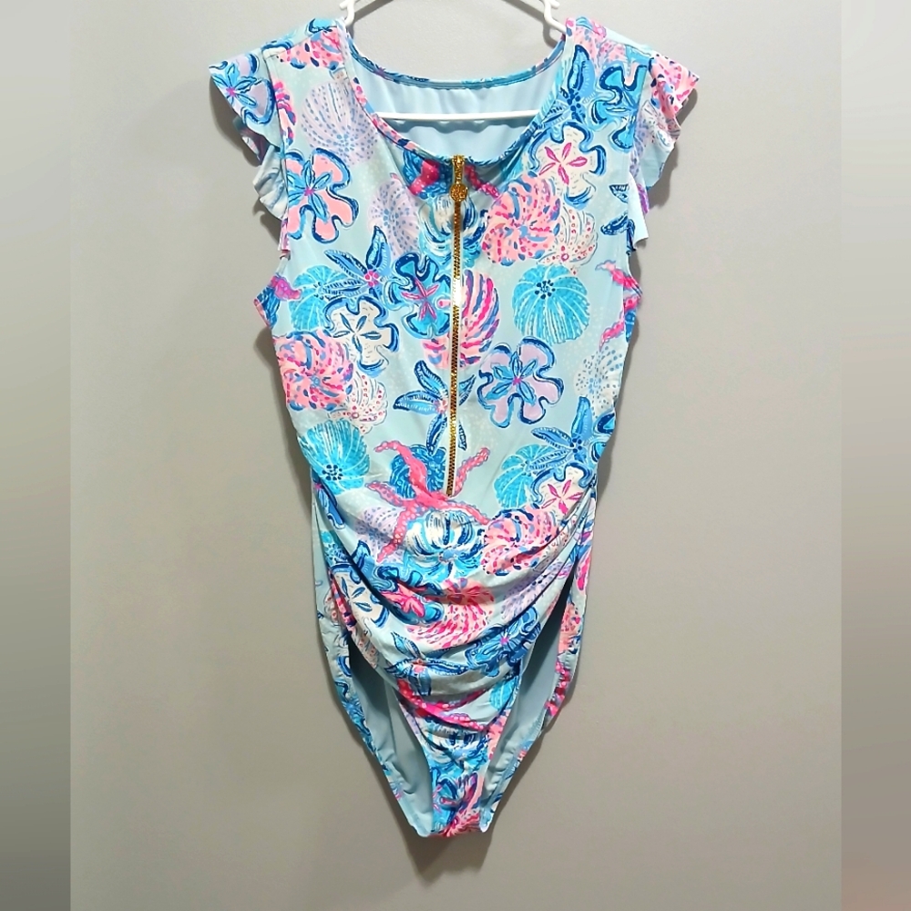 Lilly Pulitzer Josette one piece Beachcomber women's 12 zip front